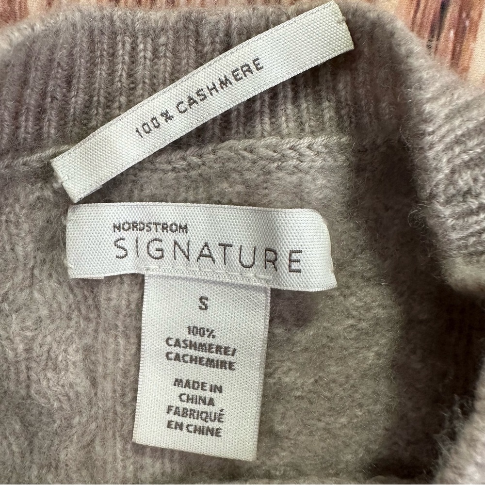 Nordstrom Signature Cashmere Cable Knit Women's Sweater Sz Small 100% Cashmere - Picture 2 of 10
